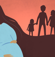 ilustração de mulher grávida e cinco crianças ao fundo  Foto: Cecilia Tombesi | BBC / BBC News Brasil
