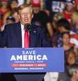 O ex-presidente Donald Trump durante comício em Wisconsin  Foto: EPA / Ansa - Brasil