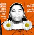Colagem com o rosto de Margarida Alves e as frases "É melhor morrer na luta do que morrer de fome", "Sem reforma agrária estas cenas vão se repetir" e "E hoje continuamos sendo massacrados".  Foto: Imagem: I / Alma Preta