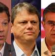 Datafolha em SP: Haddad tem 38%, Tarcísio, 16%, Rodrigo, 11%  Foto: Poder360