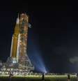 Foguete da missão Artemis 1 em base de lançamento na Flórida  Foto: EPA / Ansa - Brasil