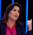 Simone Tebet (MDB), candidata à Presidência, em entrevista ao JN nesta sexta-feira, 26  Foto: TV Globo / Reprodução