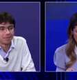 Pietra Bertolazzi e Leonardo Grandini discutem ao vivo  Foto: Reprodução