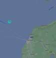Imagem do FlightRadar24 aponta local da queda da aeronave Cessna  Foto: FlightRadar24 / BBC News Brasil