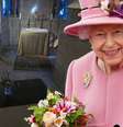 Elizabeth II e a capela onde estão os restos mortais de seu pai, da mãe e da irmã  Foto: Reprodução