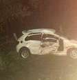 Carro de padre fica destruído ao ser atingido por vaca em MS  Foto: Jardim MS News / Reprodução