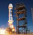 Um New Shepard decolando.   Foto: Blue Origin / Meio Bit