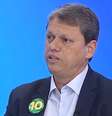 Tarcísio de Freitas teve de responder provocação sobre o seu local de votação durante o debate da Globo   Foto: RD1