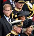 Harry e a esposa Meghan compareceram ao funeral da monarca  Foto: REUTERS/ Toby Melville