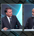 O presidente e candidato à reeleição, Jair Bolsonaro (PL), e o candidato Padre Kelmon (PTB) participaram de debate  Foto: Reprodução/ YouTube SBT News