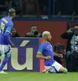 Richarlyson comemora gol na partida entre Brasil e Tunísia  Foto: Reuters