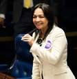 A Senadora Eliziane Gama (Cidadania-MA) é a única mulher negra exercendo essa função  Foto: Reprodução/Instagram