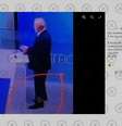 Imagem compartilhada nas redes é uma montagem que inseriu digitalmente um tornozeleira do ex-presidente Lula durante debate na Globo  Foto: Aos Fatos