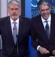 Entre o debate de 2018 e o deste ano, Bonner ficou mais grisalho, deixou a barba e se estressou muito  Foto: Reproduções