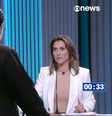Os candidatos à Presidência Padre Kelmon e Soraya Thronicke brigam durante debate   Foto: TV Globo 