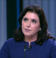 A candidata do MDB, Simone Tebet, confundiu os nomes e começou a chamar Soraya Thronicke (União Brasil) de Bolsonaro.  Foto: TV Globo / Divulgação