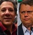 Haddad, Tarcísio e Garcia são os primeiros colocados em São Paulo  Foto: Montagem/Estadão Conteúdo