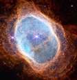 A nebulosa do Anel do Sul é uma cobertura de gás e poeira lançada por uma estrela que está morrendo  Foto: Nasa/ESA/CSA/STSCI / BBC News Brasil