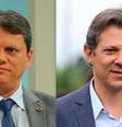 Imagem mostra os candidatos ao governo de São Paulo Tarcísio de Freitas (Republicanos), à esquerda, e Fernando Haddad (PT), à direita.  Foto: Imagem: Reprodução / Alma Preta