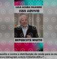 Frame de vídeo que desinforma que Lula disse ser contra o auxílio e à distribuição de renda  Foto: Aos Fatos