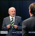 Lula e Bolsonaro durante debate na noite deste domingo  Foto: 