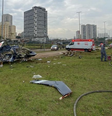 Helicóptero caiu em um parque no Campo Belo, zona sul de São Paulo  Foto: Divulgação / Secretaria da Segurança Pública de São Paulo