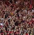 Imagem mostra torcida do Flamengo no Maracanã.  Foto: Imagem: Gilvan de Souza/Flamengo / Alma Preta