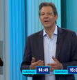 Fernando Haddad (PT) participa de debate com Tarcísio de Freitas (Republicanos) na TV Globo  Foto: Reprodução/ TV Globo
