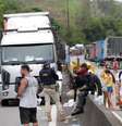 Bloqueio de caminhões na rodovia Dutra  Foto: Pedro Kirilos/Estadão / Estadão