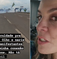 Jornalista da TV Record de Goiás relatou que foi hostilizada durante cobertura ao vivo do bloqueio da BR-060 em Anápolis  Foto: Reprodução/Instagram