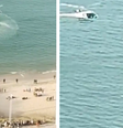 Policiais pulam de helicóptero no mar para capturar suspeito de crime em Fortaleza  Foto: Reprodução/Twitter