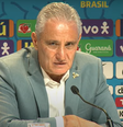 Tite em coletiva após anúncio dos convocados para a Copa do Mundo do Catar  Foto: Reprodução/CBF