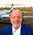 Lula e um Gulfstream semelhante ao de sua carona para o Egito  Foto: Reproduções