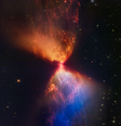 Protoestrela dentro da nuvem escura L1527, mostrada nesta imagem da câmera de infravermelho próximo do Telescópio Espacial James Webb da Nasa  Foto: NASA, ESA, CSA e STScI. Processamento de imagens: J. DePasquale, A. Pagan e A. Koekemoer (STScI)