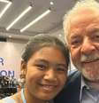 Licypriya Kangujam, que se encontrou com Lula, confrontou o ministro de Energia e Mudanças Climáticas do Reino Unido, que tentou 'fugir' da menina  Foto: Cortesia Licypriya Kangujam / BBC News Brasil