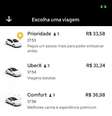 As viagens do Uber Prioridade são mais caras que o UberX, mas mais baratas que o Uber Comfort (Imagem: Reprodução/Uber)  Foto: Canaltech