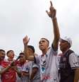 Jogadores da seleção de São Paulo comemoram o título da Taça das Favelas  Foto: Dario Vasconcelos