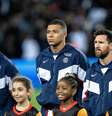 Trio de ataque do PSG, Neymar Jr, Mbappé e Messi  Foto: IMAGO/Sebastian Frej via Reuters Connect