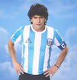 Empresa cria atração com imagem de Maradona em Doha, no Qatar (Foto: Reprodução)  Foto: Lance!