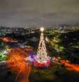 A estrutura de 52 metros de altura por 22,2 metros de diâmetro foi erguida no Parque Villa-Lobos, na zona oeste da capital.  Foto: Divulgação/Prefeitura de São Paulo / Estadão