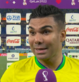 Casemiro fala à imprensa após vitória contra a Suíça  Foto: Reprodução/TV Globo