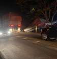 Caminhão invade acampamento de militantes bolsonaristas   Foto: Polícia Militar do Estado de Rondônia