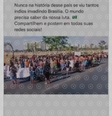 Reprodução de postagem enganosa sobre protestos indígenas que não correspondem aos protestos recentes realizados em Brasília (DF)  Foto: Aos Fatos