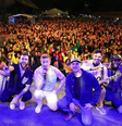 Integrantes da banda de forró Rastapé em show  Foto: Reprodução/Instagram