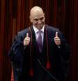 Alexandre de Moraes, presidente do TSE, durante a cerimônia de diplomação do presidente eleito Luiz Inácio Lula da Silva (PT)  Foto: REUTERS/Ueslei Marcelino