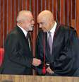 Lula com Alexandre de Moraes durante diplomação  Foto: Fábio Rodrigues-Pozzebom/Agência Brasil
