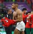 Kylian Mbappé ao final na partida da França contra Marrocos  Foto: Kai Pfafenbach 