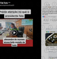 Publicações compartilham vídeo antigo para sugerir que Bolsonaro teria ameaçado o ministro Alexandre de Moraes recentemente  Foto: Aos Fatos