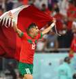 Jawad El Yamiq comemora uma das vitórias de Marrocos na Copa do Mundo  Foto: Reuters
