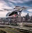 Carro voador (eVTOL) da startup Eve, da Embraer, com a Blade Air Mobility  Foto: NeoFeed